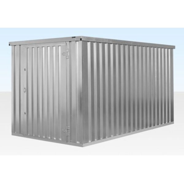 4M X 2.1M Flat Pack Container Store – Galvanised